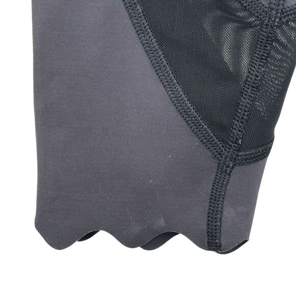 Peloton Leggings With Scalloped Hem & Sheer Panel Black/Multi Logo Size Large - Picture 6 of 9